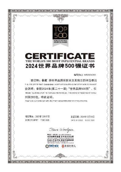 500强》榜单揭晓 长虹位列283位AG旗舰厅网站2024年度《世界品牌(图6)